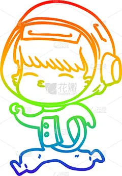 山,彩虹,好奇心,铅笔画,卡通,人,太空服,太空,套装,图像