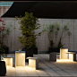 The Empty LED Outdoor Seat serves as both a furniture and lighting piece. The simple sculptural form composed of straight lines is made of concrete polymer. The neutral grey color and crisp edges create a sculptural piece that interplays the concepts of m