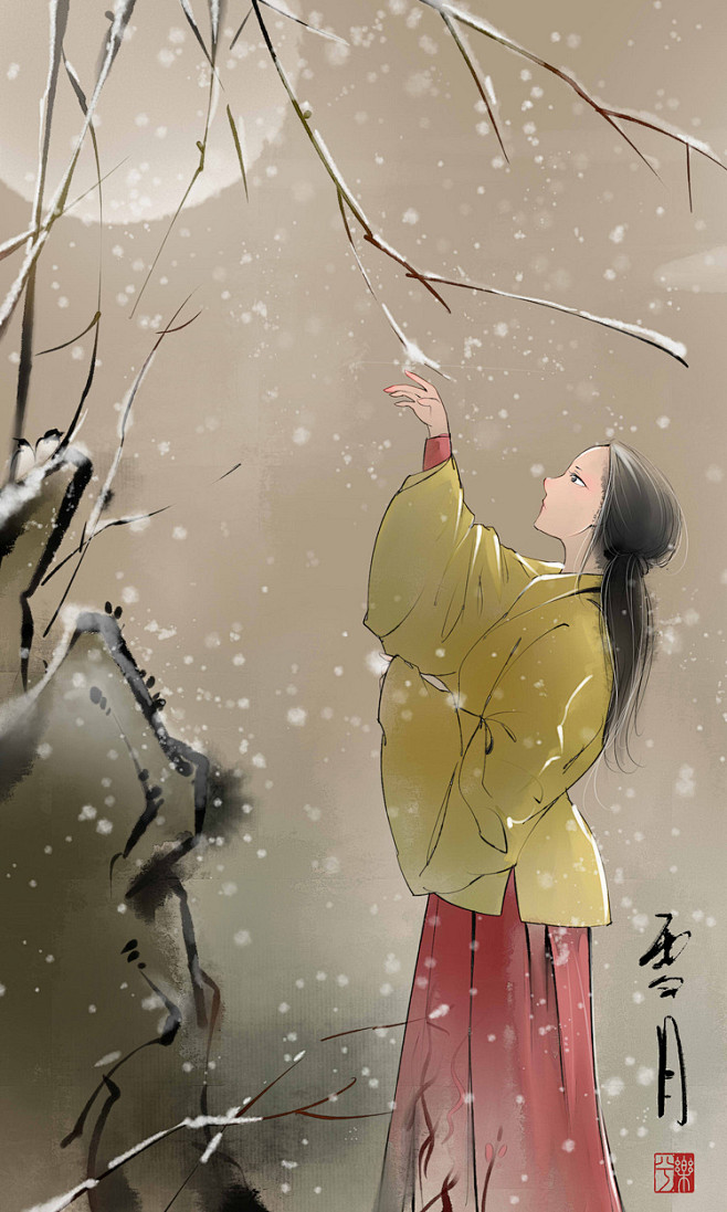 愁云淡淡雨潇潇，暮暮复朝朝。别来应是，眉...