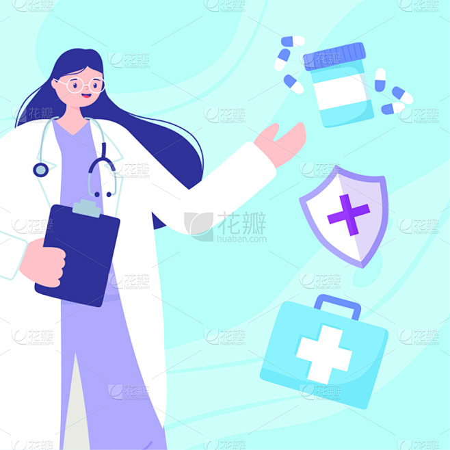 听诊器,健康保健,远程医疗,急救包,女医...
