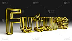 未来标识3D插图