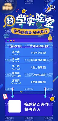 科学实验室活动海报  - 源文件下载【酷图网】海报,科学实验室,活动,插画,流程,卡通,