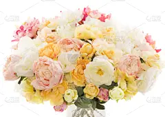 花束,牡丹,彩色蜡笔,贺卡,留白,水平画幅,无人,夏天,玫瑰,特写