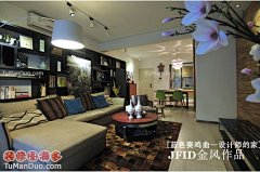 [蓝色奏鸣曲--100平方深圳设计师的家手机壁纸-现代-东南亚-中户型-客厅-实景图-书架-绿色]