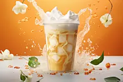 健康的奶茶牛奶饮品摄影图片