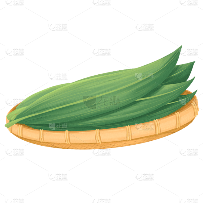 手绘-端午节氛围贴纸-粽叶
