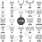 AI00142#多边形几何晶格化动物牛马狮子鹿插图海报AI矢量设计素材-淘宝网