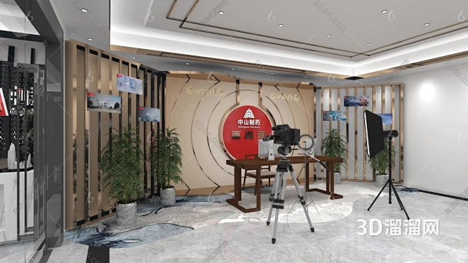 新中式直播间3D模型