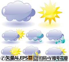 布衣设计馆采集到天气图标矢量素材