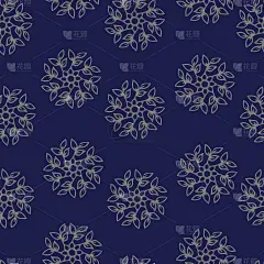 无缝模式。圆形设计的花卉和植物装饰品。矢量手绘，线条艺术。用于造纸、墙纸、织物