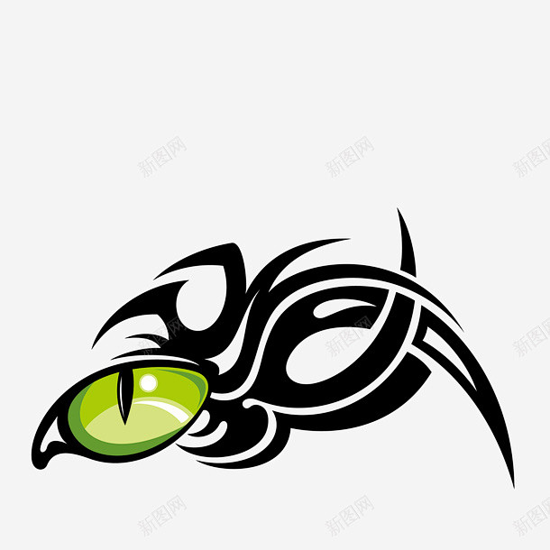 恶魔绿色眼睛纹身图案 免费下载 页面网页...