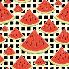 果实无缝花纹用红多汁的西瓜