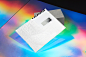branding  graphicdesign joaquinhoms architecture Black&white holographic stationary cement mirror studio