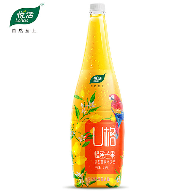 新款包装中粮悦活U格1250ml广西芒果...