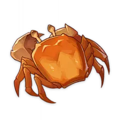 Crab : Crabs are a Cooking Ingredient commonly found in the wild all over Teyvat. Wild Crabs are found on beaches and shallow waters around Teyvat, notably in Inazuma due to its archipelago topography, and must be caught by the player to obtain a default 