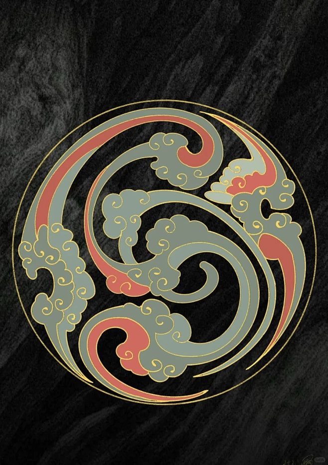 汉漆器云纹-花瓣网