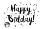 Happy birthday. Greeting card with modern calligraphy and hand drawn objects. Isolated typographical concept. Inspirational, motivational quote. Vector design. Usable for cards, posters, banners, t#生日快乐# #happy birthday# #生日贺卡设计# #生日快乐banner# #生日快乐字体# #卡通