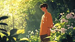 插画阳光男孩高清模板免费下载-趣麦麦图