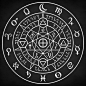 Alchemical Sigil, alchemy, seal, alchemist, talisman, occult, esoteric, magic, magical, zodiac, horoscope, astrology, enochian, pagan, wicca, wiccan, pentacle, pentagram, circle, mystical, base, noble, elements, planets, space, astronomy, boho, gift, home