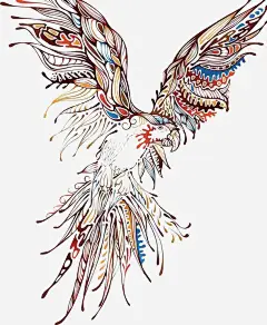 手绘彩色小鸟 png素材