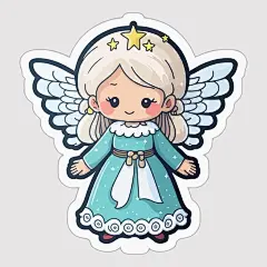 可爱的小精灵小天使卡通人物插画矢量图设计素材