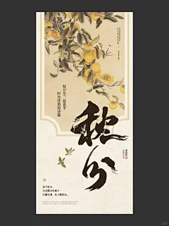 秋风至，昼夜平｜秋分二十四节海报 - 小红书