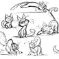 Cats!!! #cats #characterdesign #cute #Expressions #animation #animals #Wendy_Grieb #art #poses