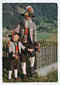奥地利 空白 老明信片 zillertal 齐勒河谷 长胡子老爷爷和小孩-淘宝网