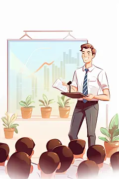 老师上课学习培训扁平风插画