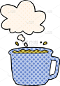 漫画书,对话气泡框,卡通,咖啡杯,可爱的,性格,热,艺术,图像,矢量