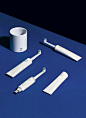 This project marks the debut of Future Facility, a new design studio from Sam Hecht and Kim Colin. Their reimagined electric toothbrush combines an analogue practicality with a digital extension that re-orders brush heads, a USB charger and a base charger