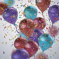 矢量节日插图飞行逼真的光滑气球。