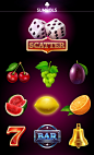 Game Juicy Fruits : Drawing elements and screens for slot machine