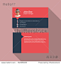 Modern simple light business card template - Flat Design - Vector Illustration 正版图片|正版微利素材库 - 海洛创意（HelloRF） - 站酷旗下产品