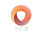 Dribbble |  Yoga Perdana Logo 设计。他的用色理念非常大胆，配色基本上以淡雅色彩为，清新，时尚。通过曲线、渐变、叠影增加 logo 的立体感和层次感，负空间的有效使用也使图案变得活泼而有趣。