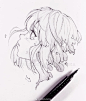 COOLACG精选图库超话#动漫美图##教你手绘#  
分享：画师『ladowska』的手绘黑白插画线稿作品 ​ ​​​​