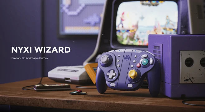 Amazon.com: NYXI Wizard Spice Orange Style Wireless Gamecube Controller ...