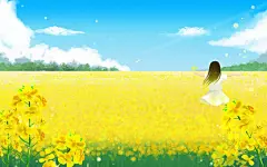 春天春季风景花田油菜花风景立春