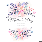手绘 水彩 卡片 花卉 母亲节 贺卡 花纹花边图案设计平面设计
