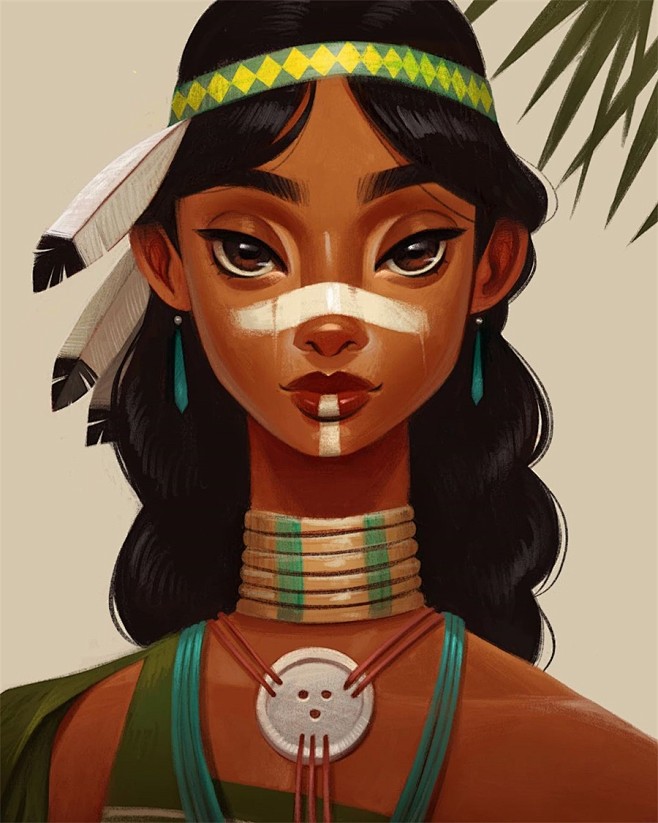 异域风情bofenglin笔下的厚涂人物插图