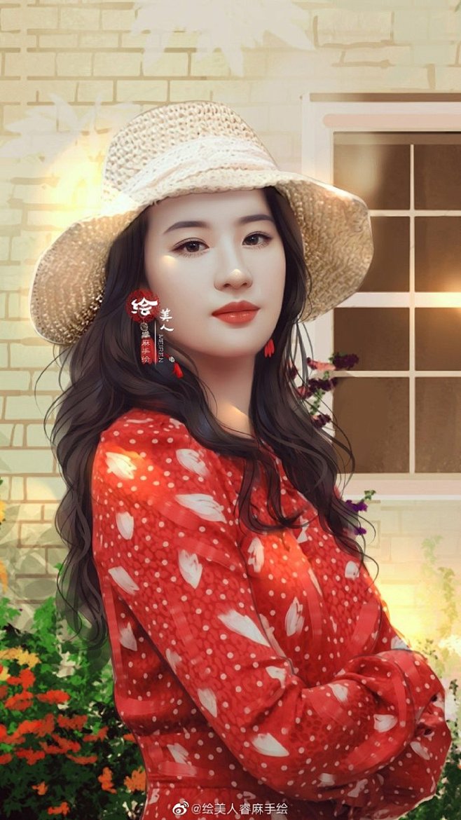 夏日阳光刘亦菲微博绘美人睿麻手绘禁止盗图二改转载注明出处赵丽颖