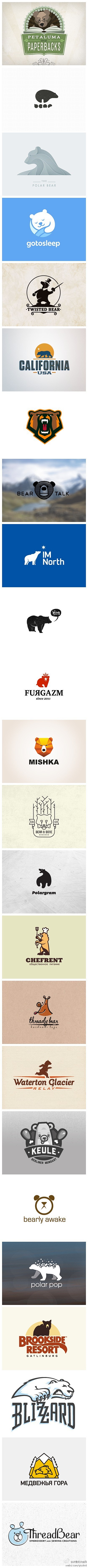 一组以熊为元素的Logo设计【Logo设...