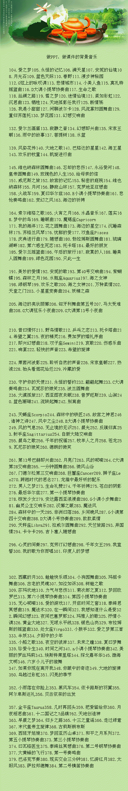 我爱PPT：做PPT的280首背景音乐！...