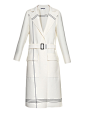 Belted stripe-jacquard wool coat | Jil Sander |