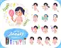 flat type chiropractor women_beautyA set of chiropractor women on beauty.There are various actions such as skin care and makeup.It's vector art so it's easy to edit.