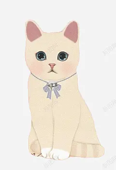 插画白色猫咪高清素材 png 页面网页 平面电商 创意素材 png素材
