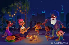 Xindi Yan特别喜欢中间切光高饱和那张，感觉作者的人物也是不温不火的，作品很温润的感觉。#插画艺术作品# #插画·艺术# #插画教程##儿童插画# ​​​​