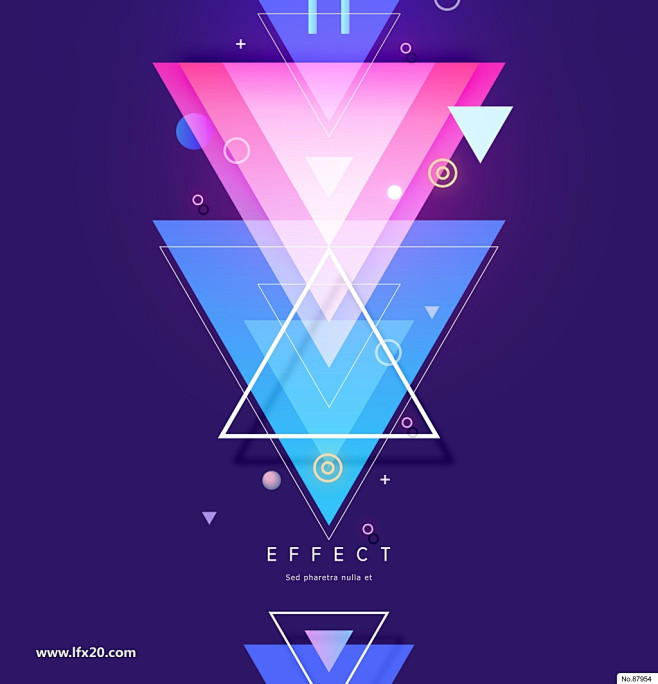 紫色梦幻渐变几何时尚元素促销主题海报