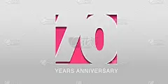 70周年矢量图标，象征