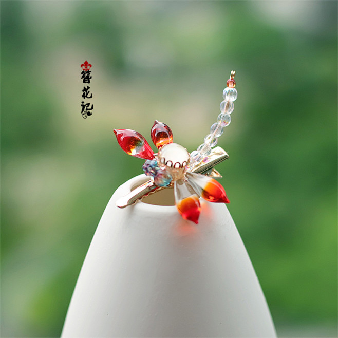 簪花记 【蜻蜓赋】蜻蜓对夹边夹发夹 时尚...